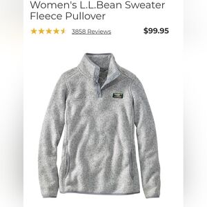 L.L. Bean Womens Light Gray Zip-Up Sweater
